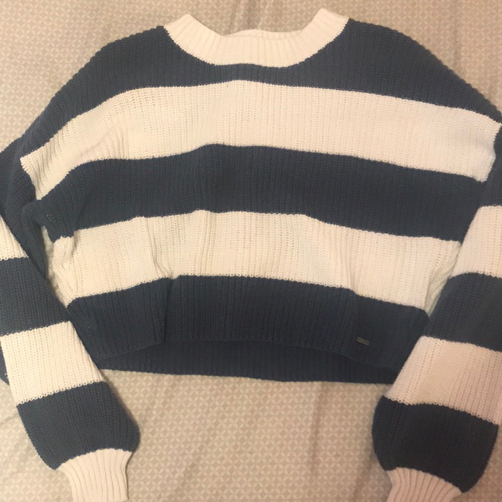 Blue and white striped sweater. Worn once